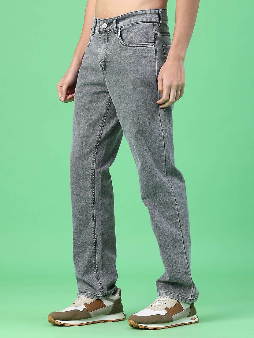 men plain mid rise relaxed fit jeans - 22226649 -  Standard Image - 1