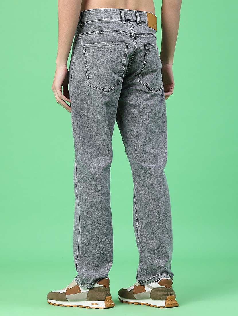 men plain mid rise relaxed fit jeans - 22226649 -  Standard Image - 4