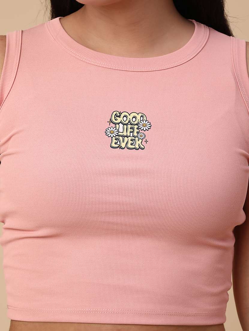 peach cotton crop top - 22226657 -  Standard Image - 1