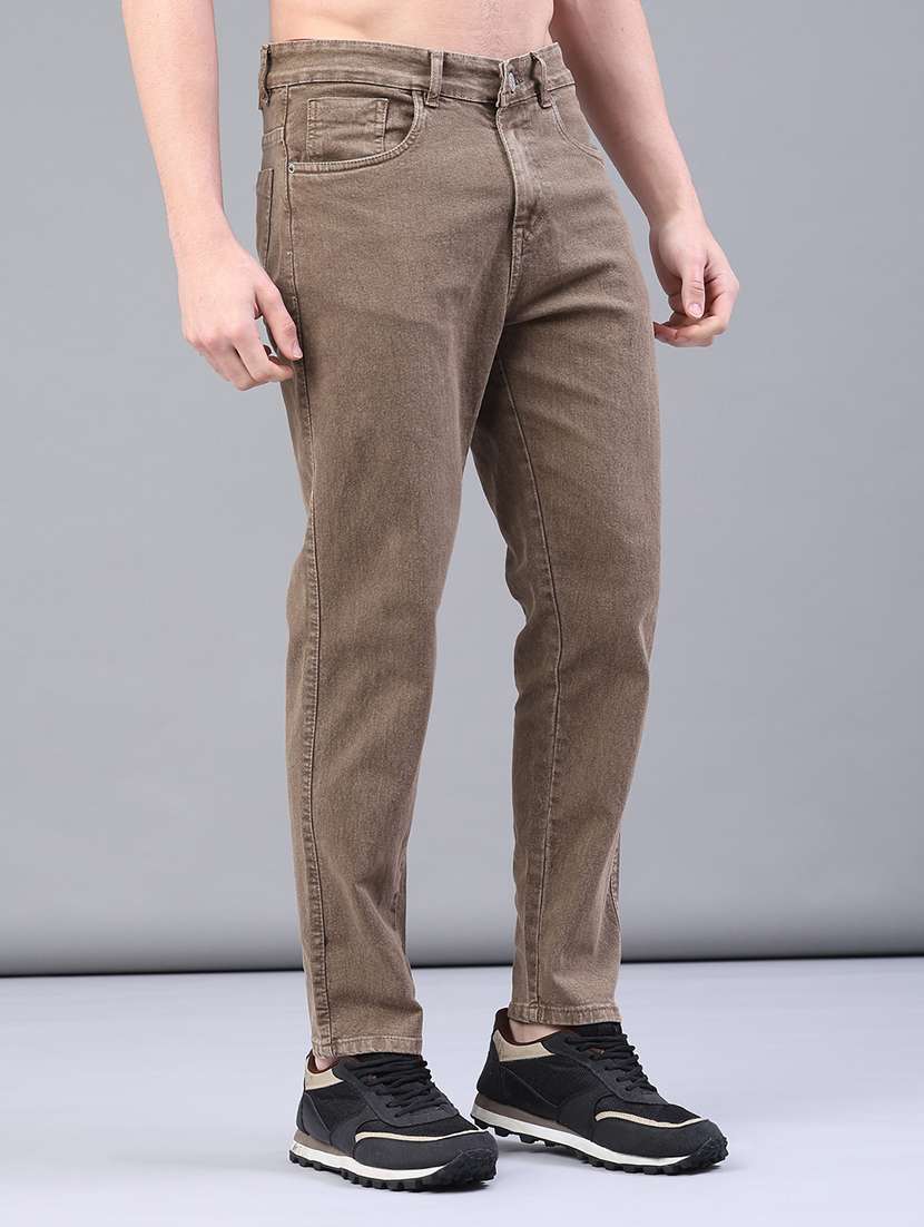 men plain mid rise full length jeans - 22226676 -  Standard Image - 1