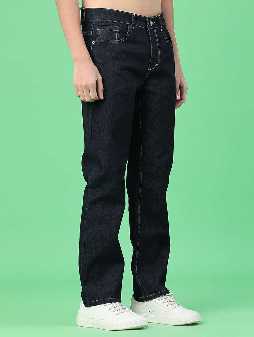 Men Plain Mid Rise Relaxed Fit Jeans - 22226678 -  Standard Image - 1