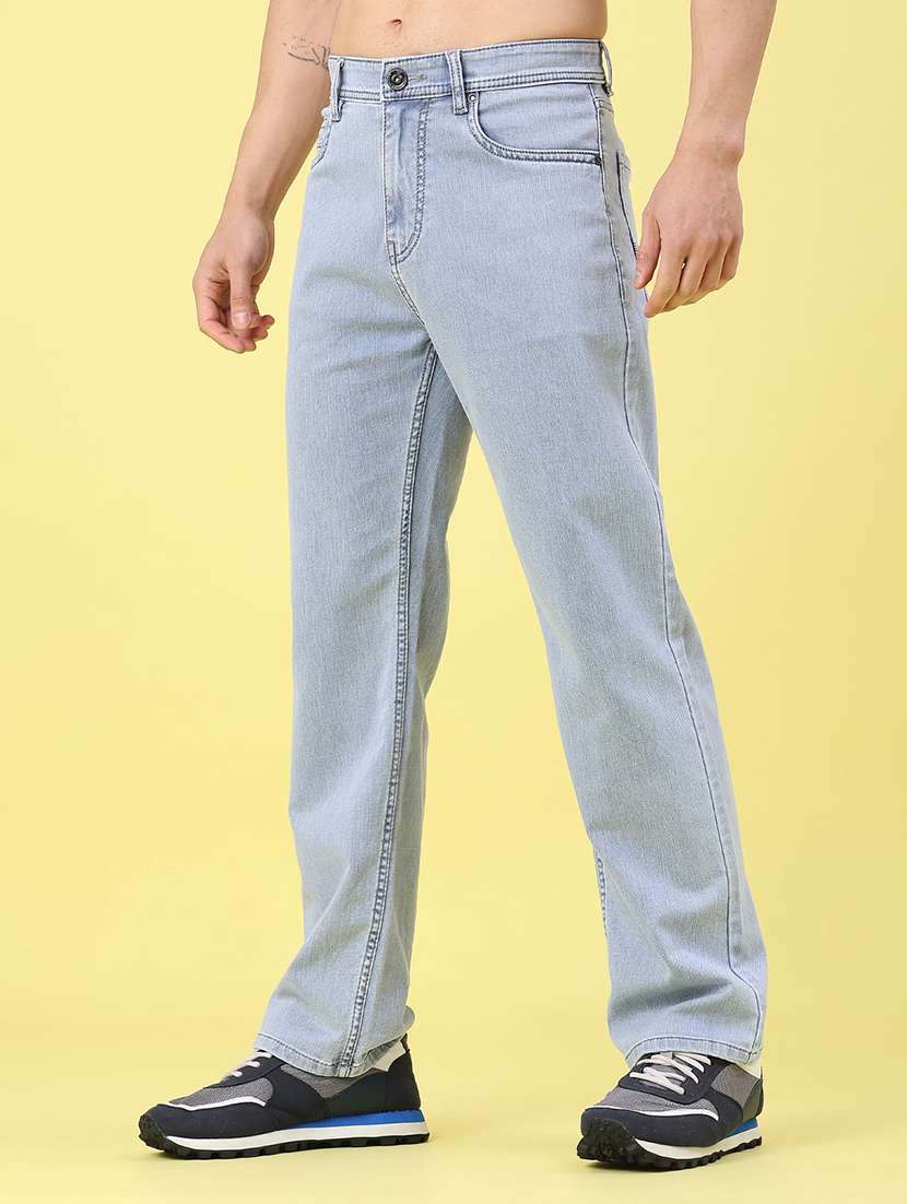 men plain mid rise full length jeans - 22226717 -  Standard Image - 1