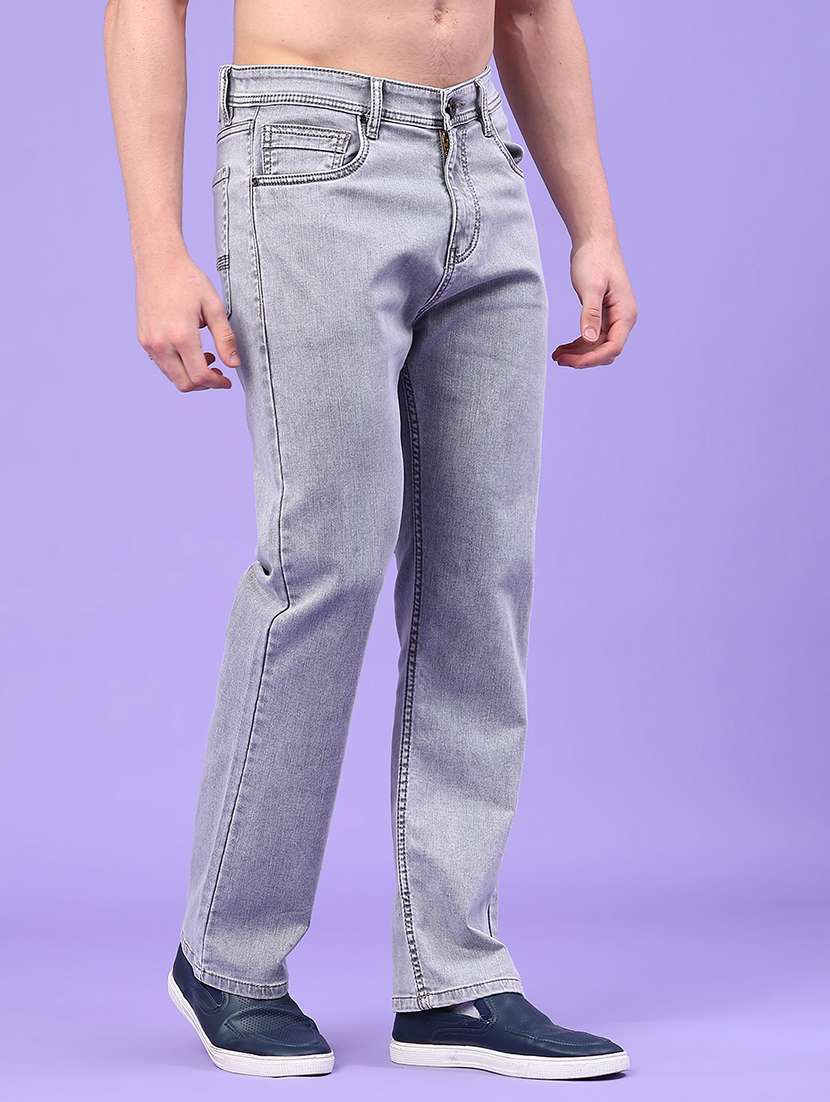 men plain mid rise full length jeans - 22226718 -  Standard Image - 1