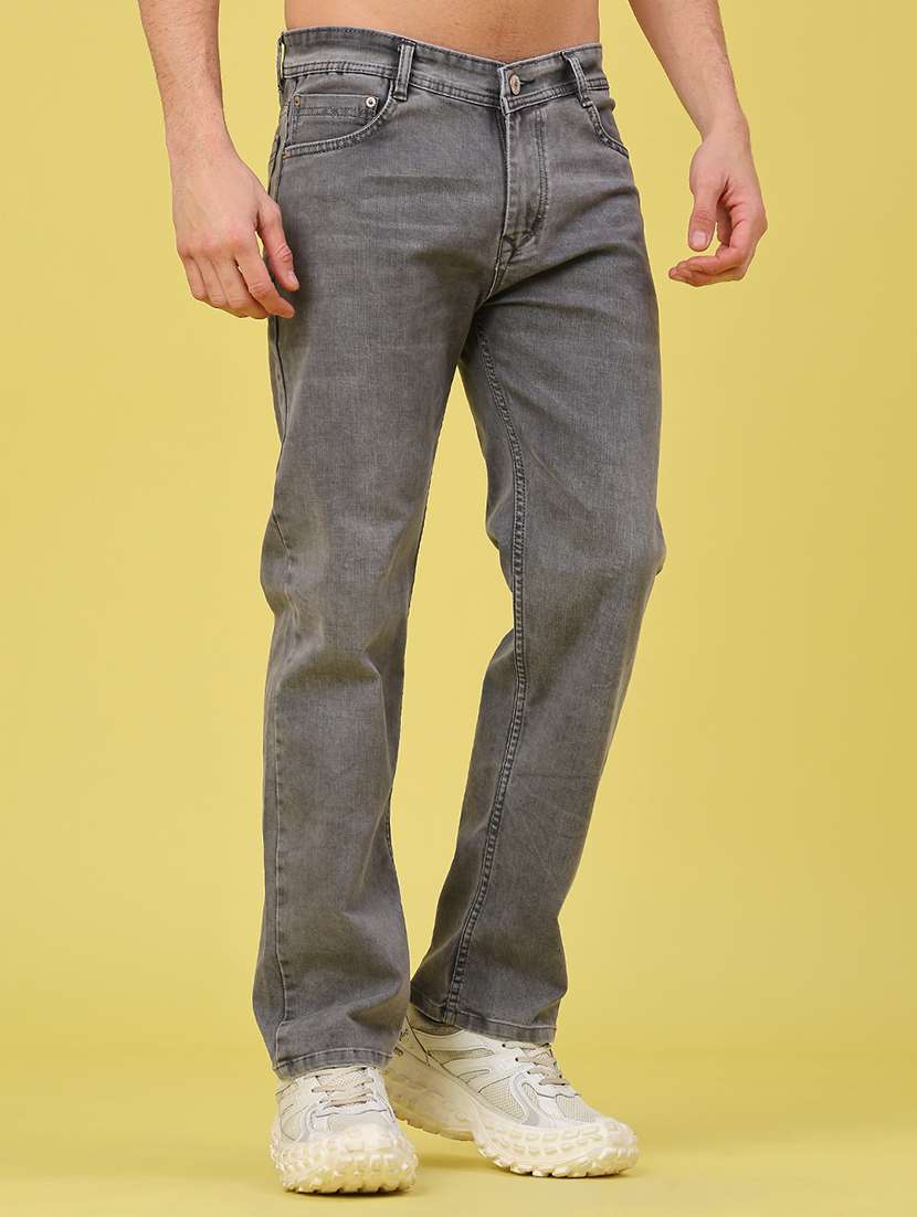 men plain mid rise full length jeans - 22226764 -  Standard Image - 1