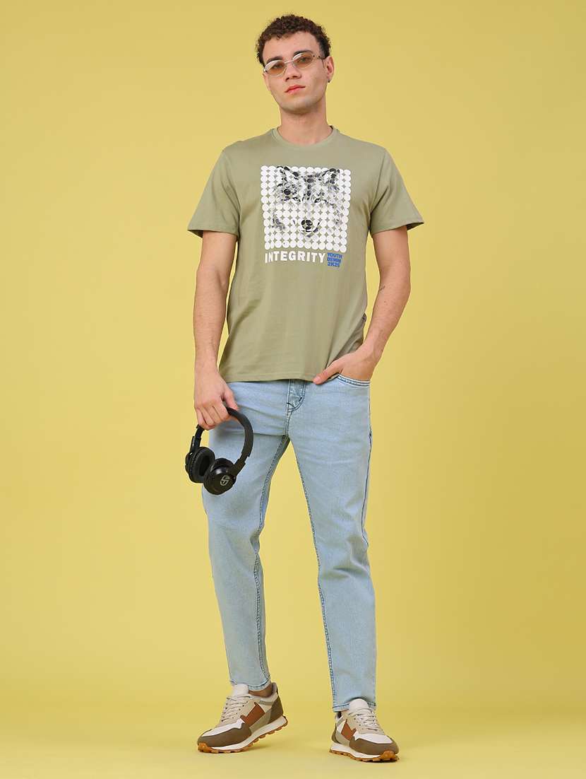 men plain mid rise full length jeans - 22226768 -  Standard Image - 4