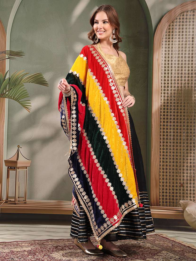 women color block gotta work dupatta - 22226819 -  Standard Image - 1