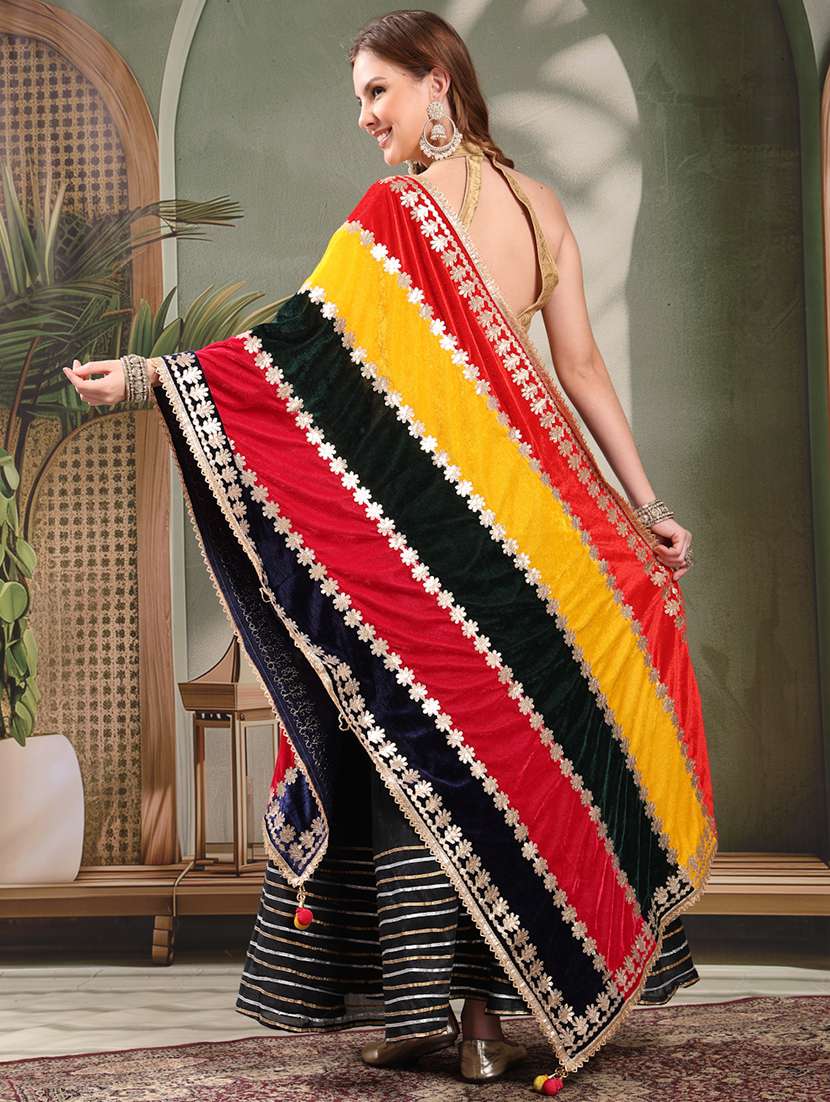 women color block gotta work dupatta - 22226819 -  Standard Image - 4