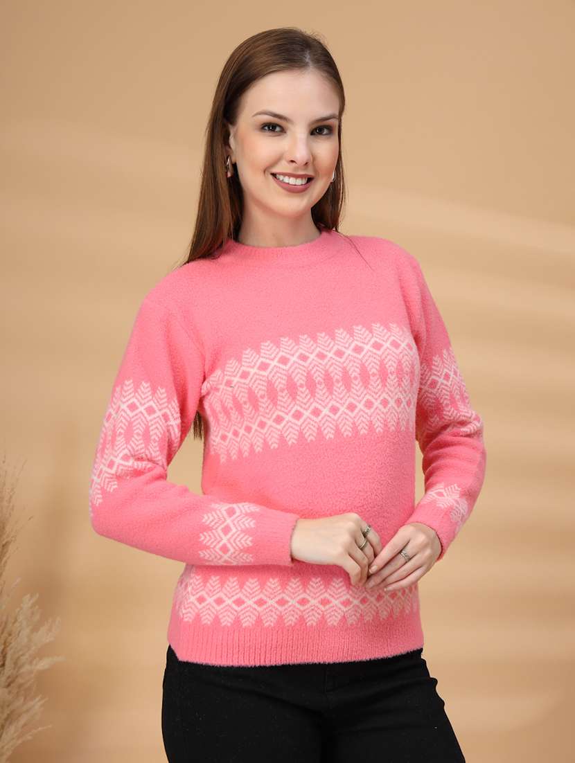 women self design long sleeve pullover - 22226831 -  Standard Image - 1