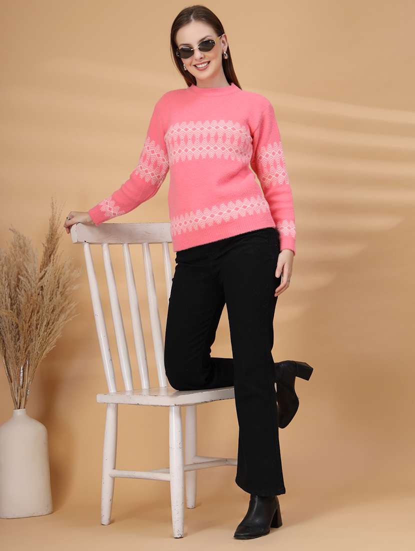 women self design long sleeve pullover - 22226831 -  Standard Image - 4