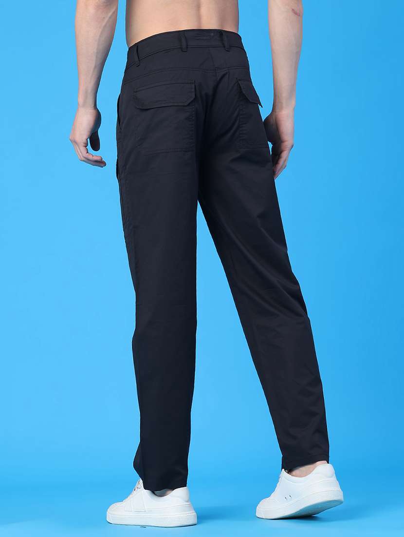 men solid mid rise cargo - 22226890 -  Standard Image - 4