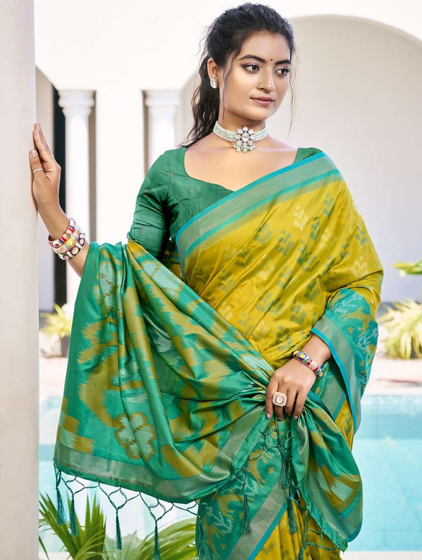 women self design pochampalli saree with blouse - 22226964 -  Standard Image - 1