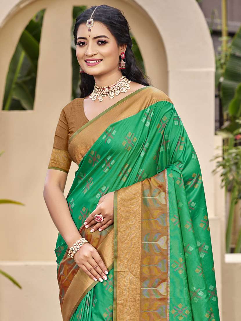 women self design pochampalli saree with blouse - 22226976 -  Standard Image - 1