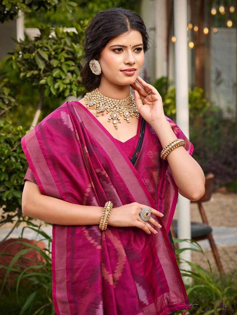 women self design pochampalli saree with blouse - 22226995 -  Standard Image - 1
