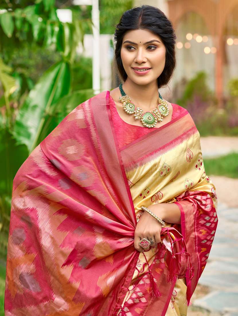 women self design pochampalli saree with blouse - 22227002 -  Standard Image - 1
