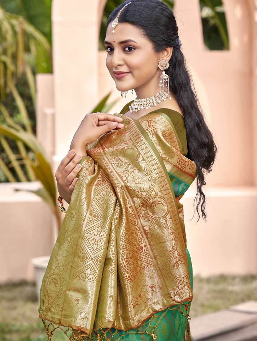 women self design pochampalli saree with blouse - 22227011 -  Standard Image - 1
