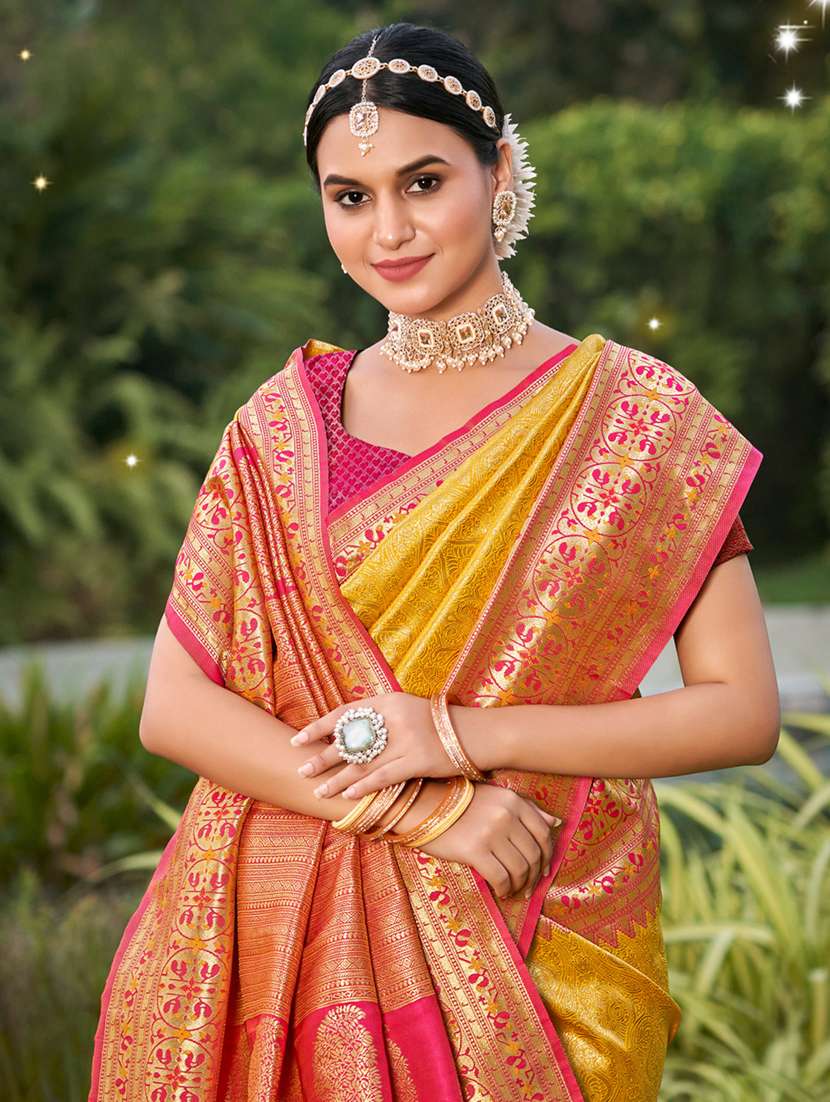 women self design kanjivaram saree with blouse - 22227043 -  Standard Image - 1