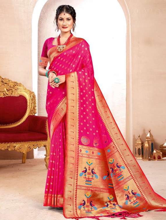 women self design paithani saree with blouse