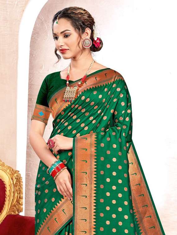 women self design paithani saree with blouse - 22227049 -  Standard Image - 1
