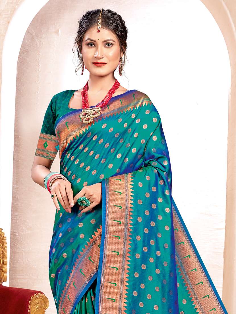 women self design paithani saree with blouse - 22227051 -  Standard Image - 1