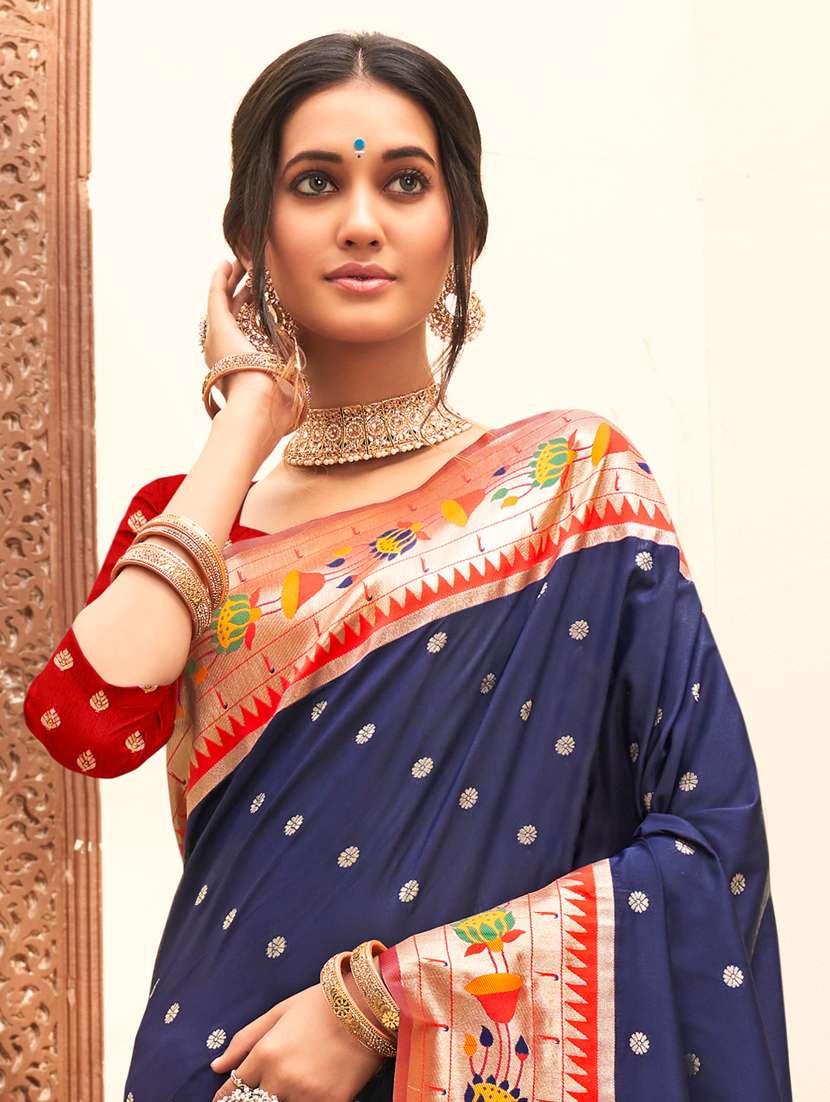 women self design paithani saree with blouse - 22227052 -  Standard Image - 1