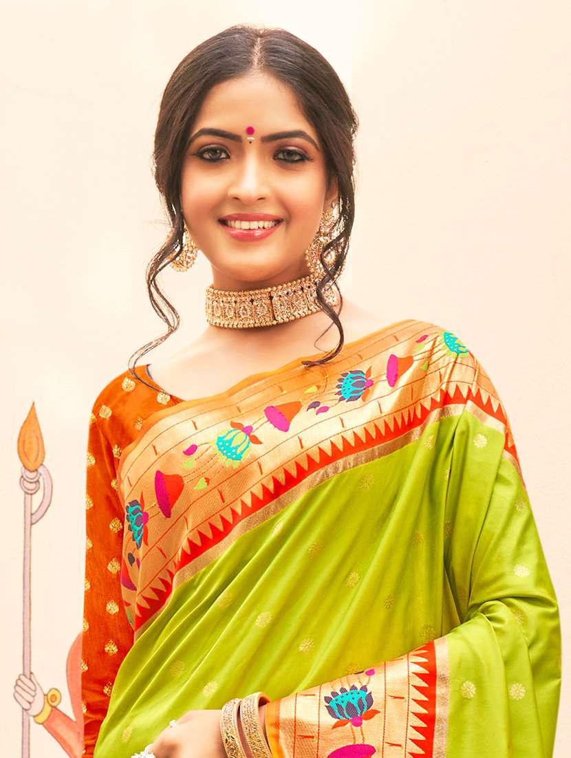 women self design paithani saree with blouse - 22227054 -  Standard Image - 1