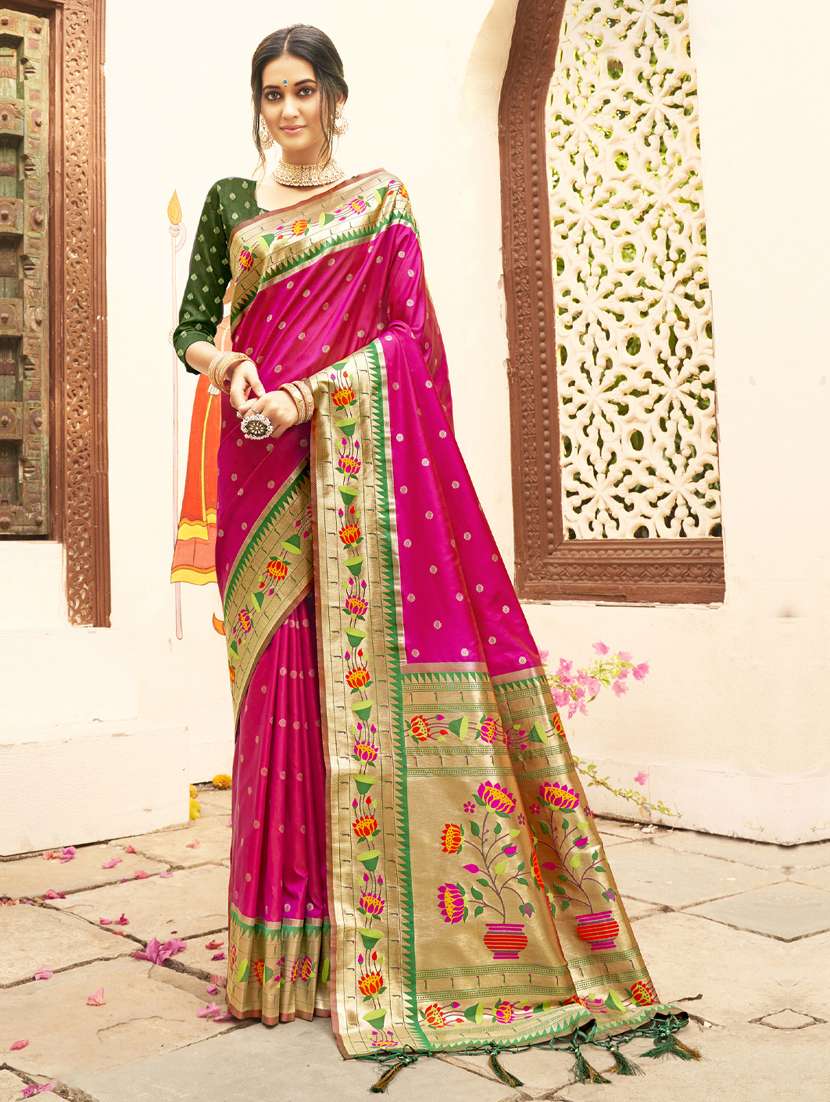 women self design paithani saree with blouse