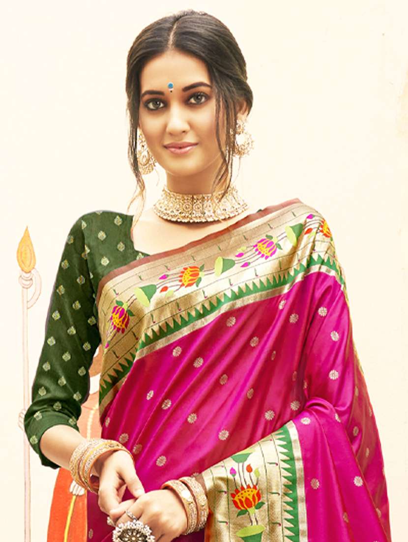 women self design paithani saree with blouse - 22227055 -  Standard Image - 1