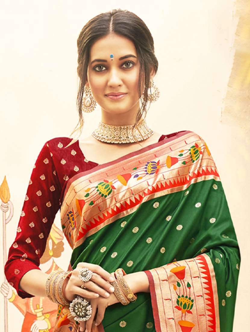 women self design paithani saree with blouse - 22227056 -  Standard Image - 1