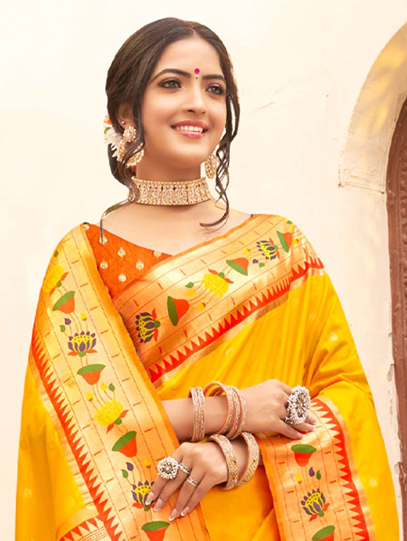 women self design paithani saree with blouse - 22227057 -  Standard Image - 1