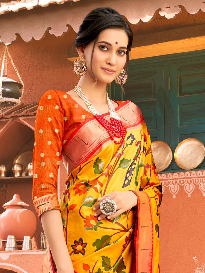 women self design paithani saree with blouse - 22227058 -  Standard Image - 1