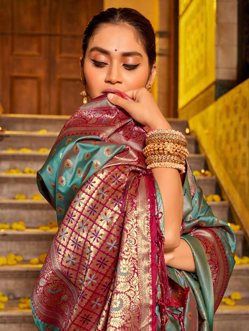 women self design kanjivaram saree with blouse - 22227064 -  Standard Image - 1