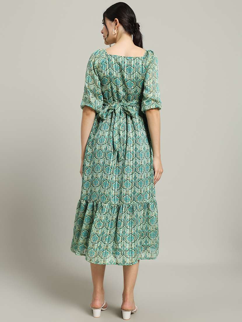 women printed puff sleeve tiered dress - 22227074 -  Standard Image - 4