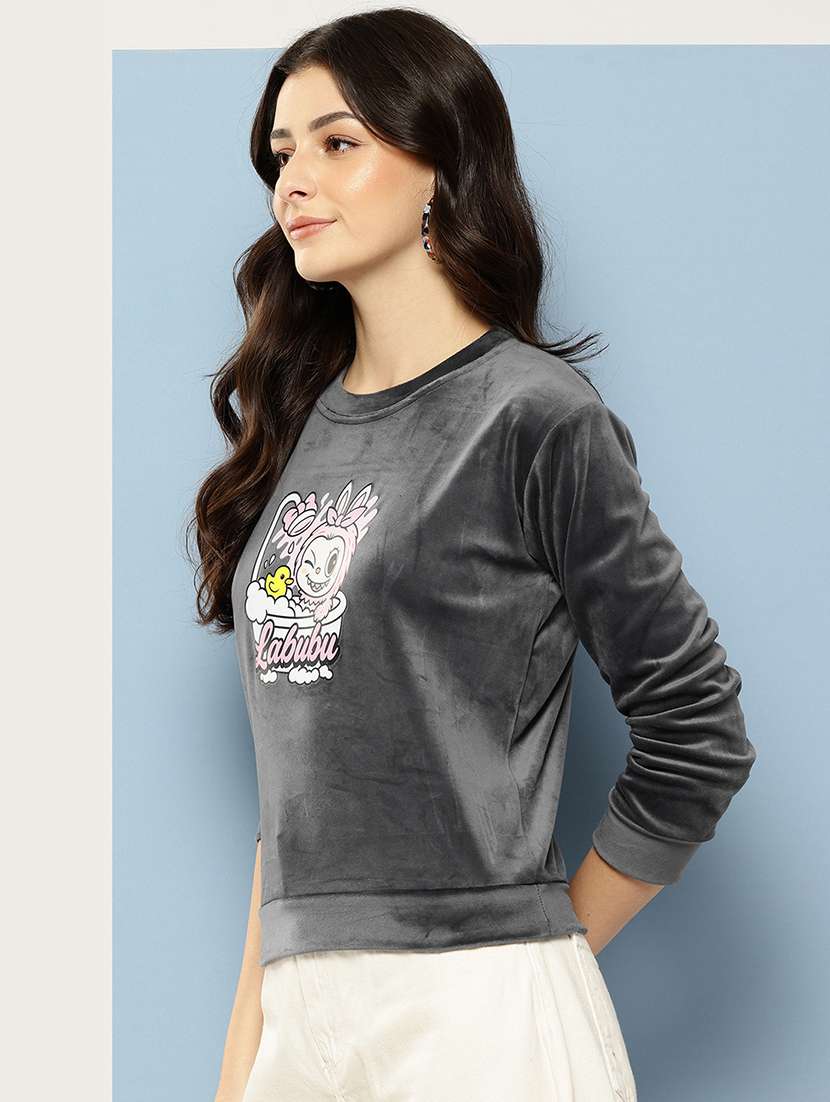 women printed long sleeve sweatshirt - 22227125 -  Standard Image - 1