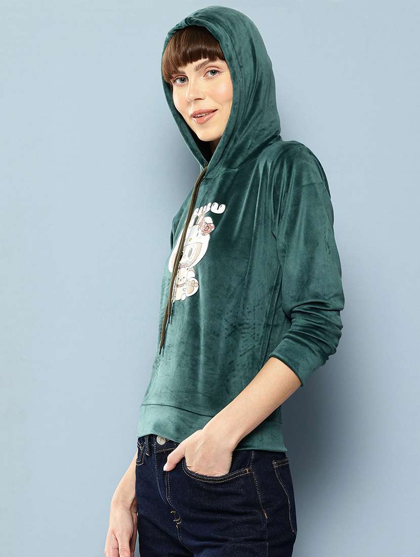 women printed long sleeve hooded sweatshirt - 22227128 -  Standard Image - 1