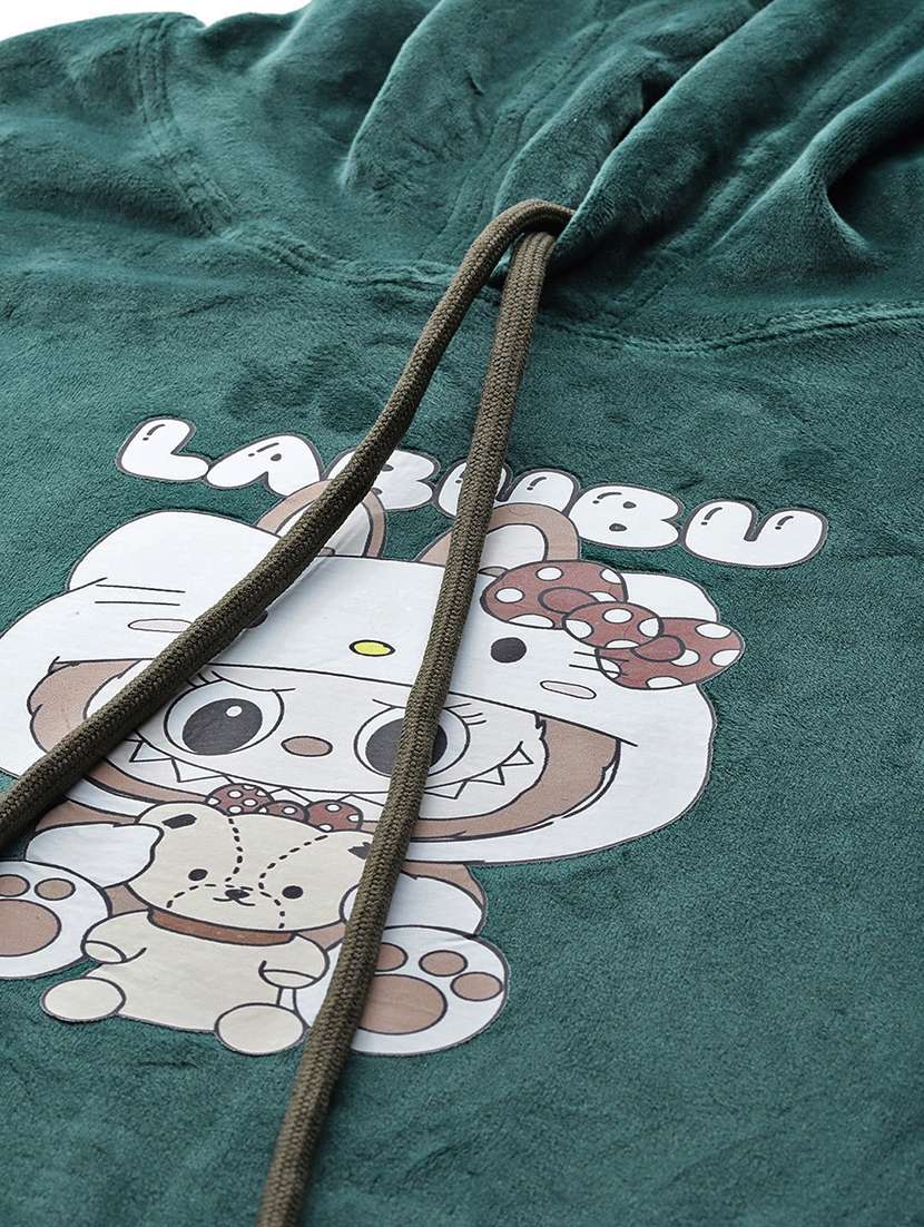 women printed long sleeve hooded sweatshirt - 22227128 -  Standard Image - 4