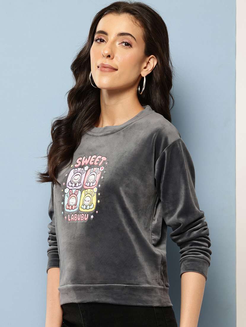 women printed long sleeve sweatshirt - 22227129 -  Standard Image - 1