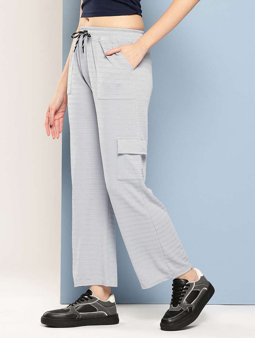 women solid mid rise relaxed fit cargo - 22227130 -  Standard Image - 1