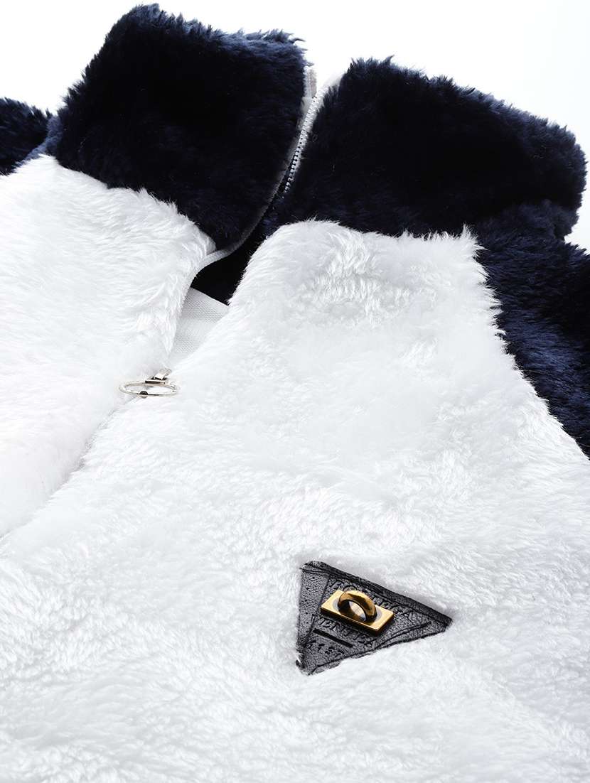 women color blocked long sleeve faux fur jacket - 22227140 -  Standard Image - 4