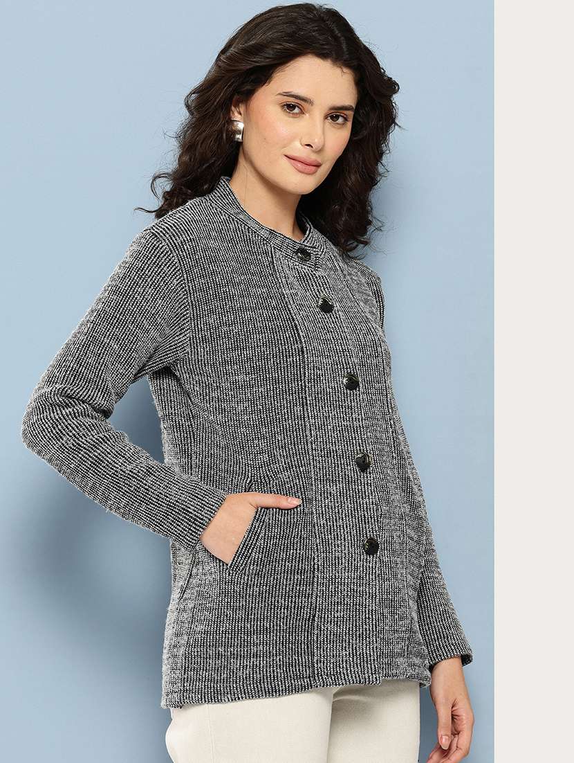 women self design long sleeve cardigan - 22227142 -  Standard Image - 1