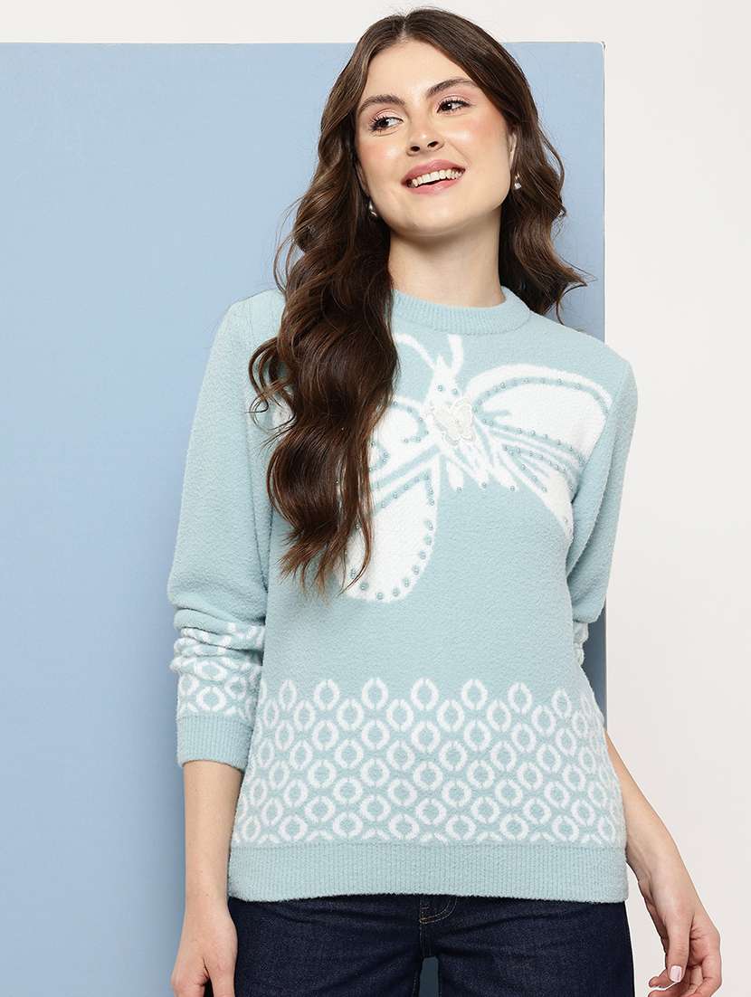 women self design long sleeve pullover