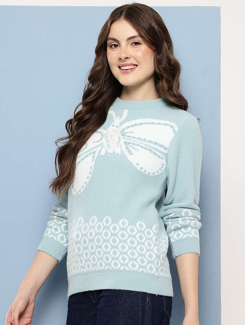 women self design long sleeve pullover - 22227148 -  Standard Image - 1