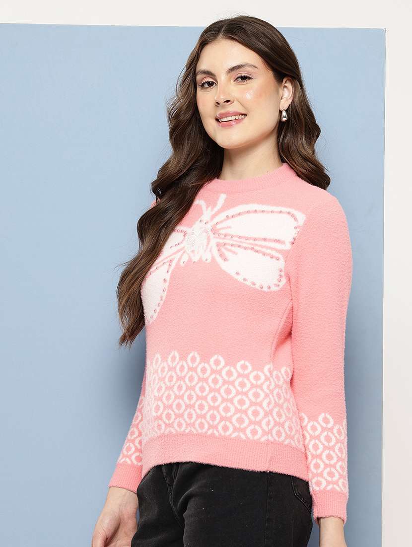women self design long sleeve pullover - 22227149 -  Standard Image - 1