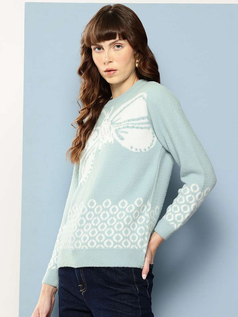 women self design long sleeve pullover - 22227151 -  Standard Image - 1