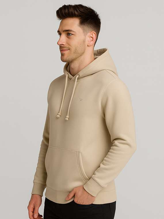 beige fleece plain sweatshirt - 22227191 -  Standard Image - 1