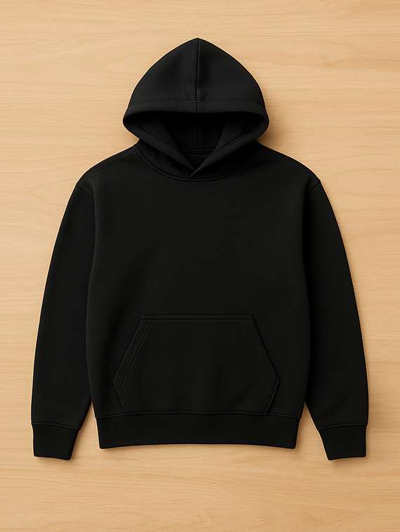 black fleece plain sweatshirt - 22227192 -  Standard Image - 4