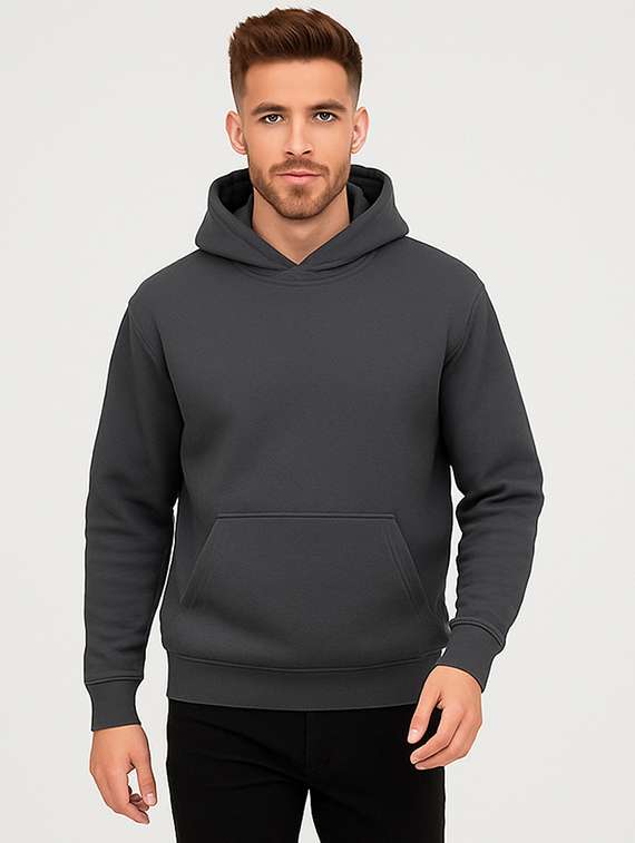 grey fleece plain sweatshirt