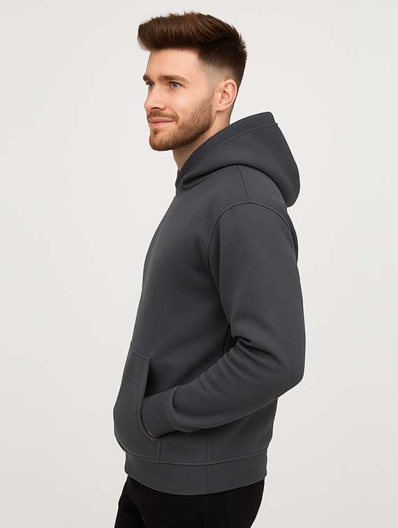 grey fleece plain sweatshirt - 22227194 -  Standard Image - 1