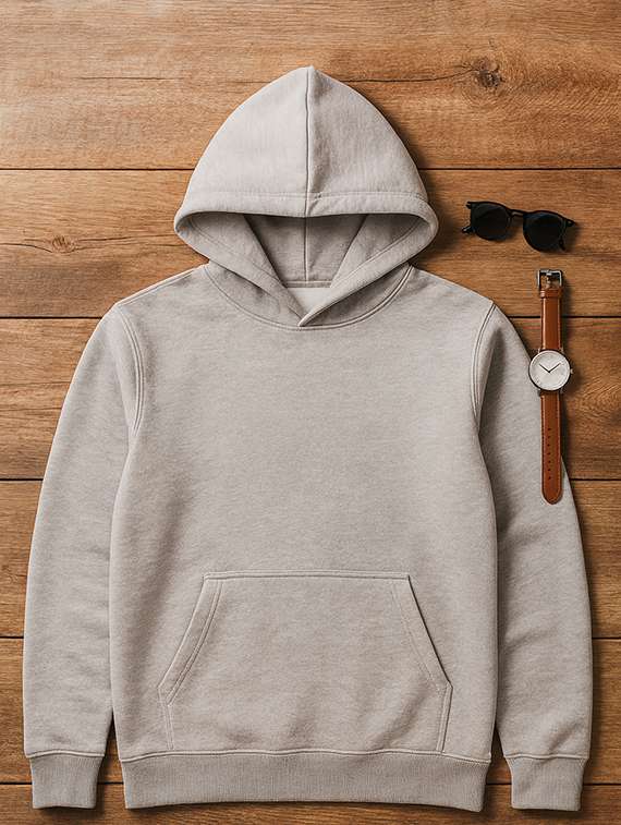 grey fleece plain sweatshirt - 22227196 -  Standard Image - 4