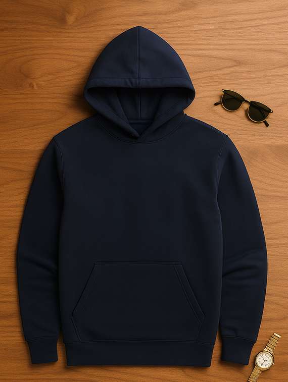 navy blue fleece plain sweatshirt - 22227197 -  Standard Image - 4