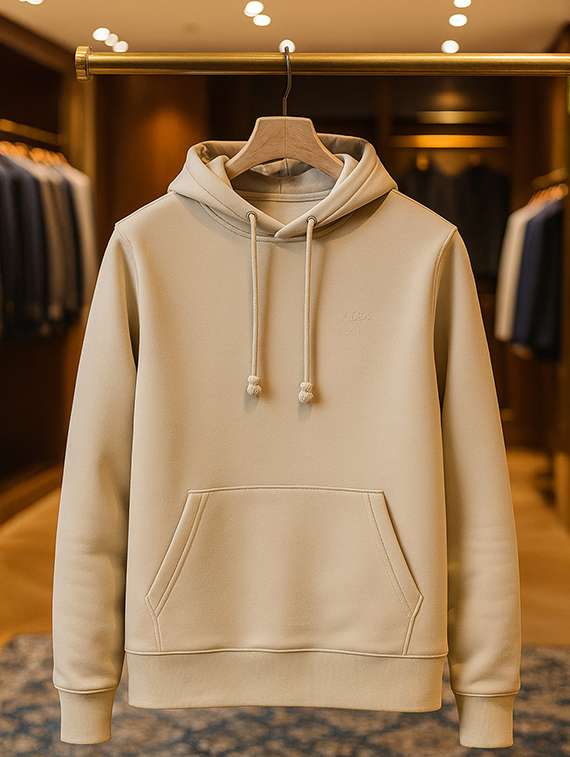 beige fleece plain sweatshirt - 22227207 -  Standard Image - 4